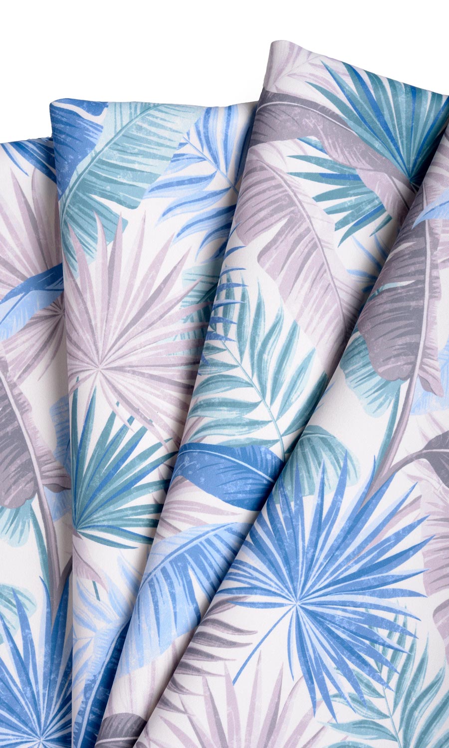 Botanical Floral Fabric Sample for Curtains & Drapes (Blue/ Purple)