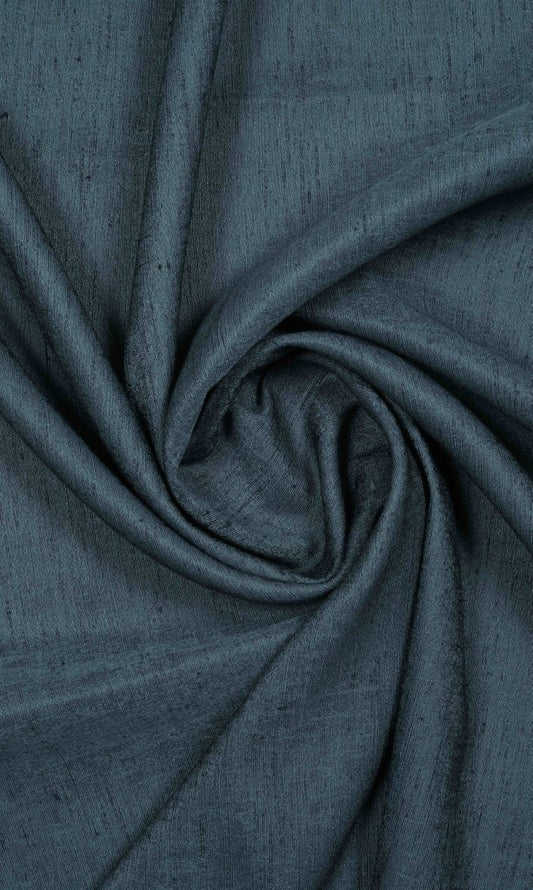 Navy Blue Silk Custom Curtains