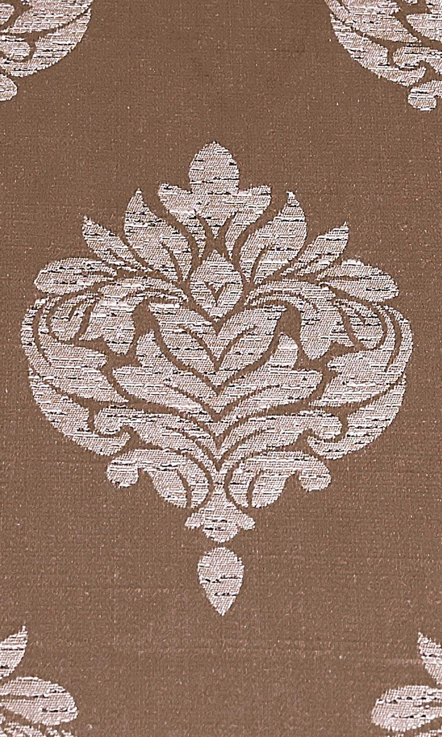 Self-Patterned Damask Home Textile Fabric Material Sample (Brown)