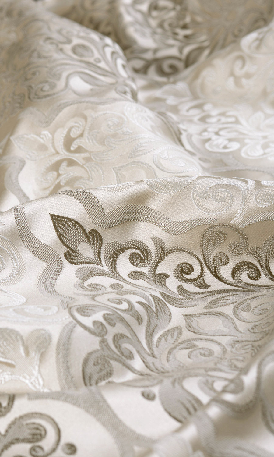 Damask Fabric Sample for Curtains & Drapes (Beige)