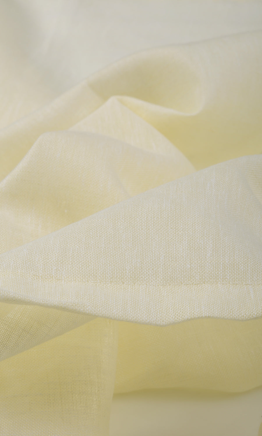 Linen Sheer Window Treatments Fabric By the Metre (Warm Ivory/ Pale Yellow)