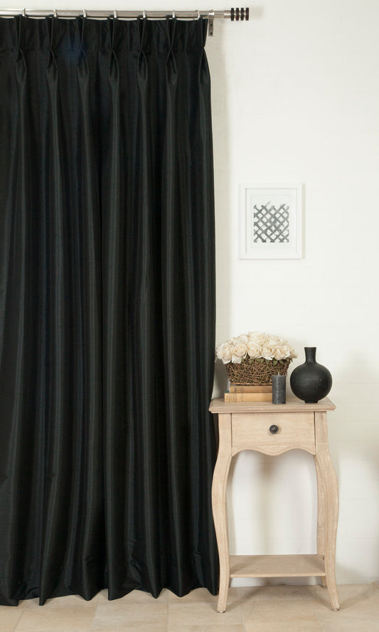 Black Custom Silk Curtains Image