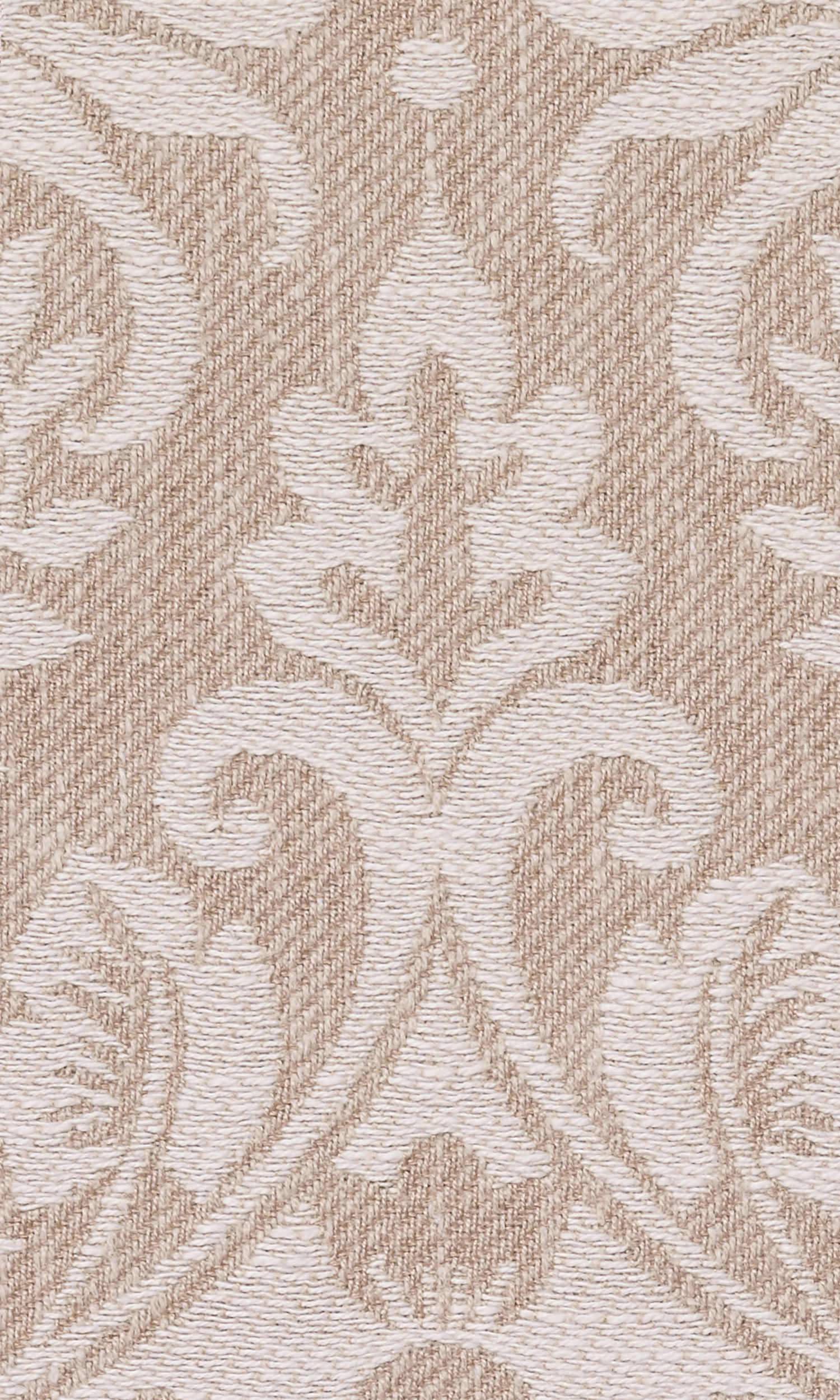Damask Home Textile Fabric Material Sample (Beige/ White)