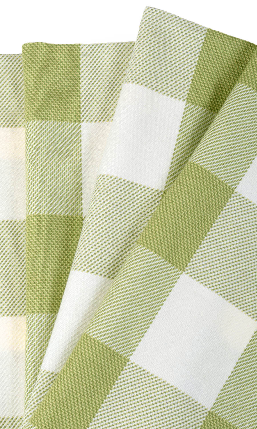 Buffalo Check Free Fabric Material Sample (Olive Green/ White)