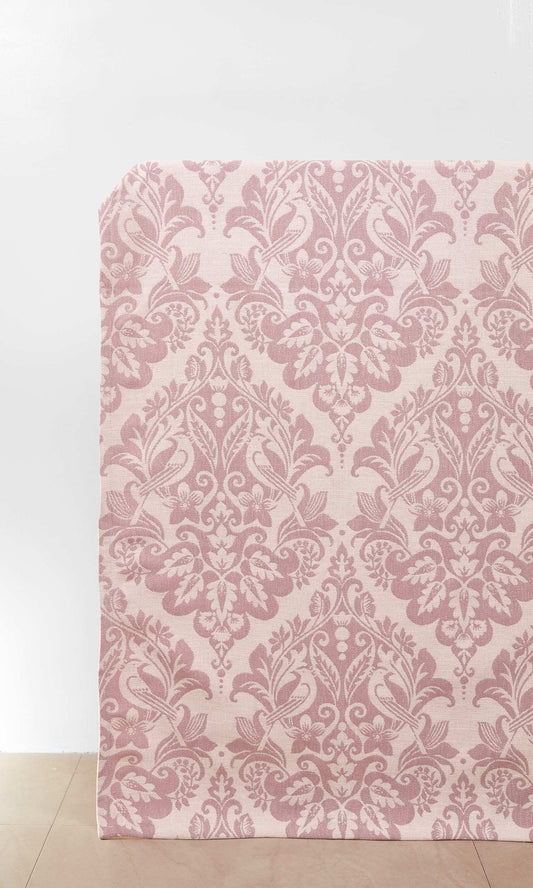 Damask Curtain Panels (Pink)