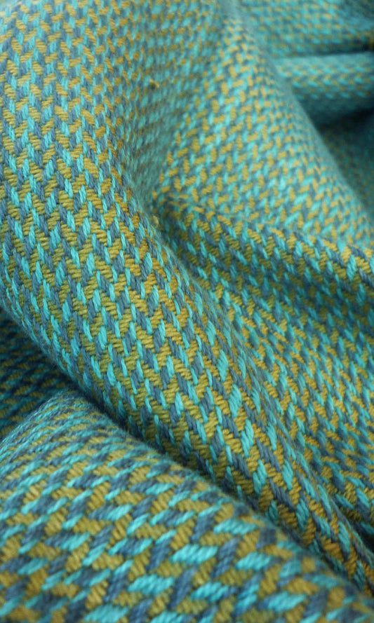 Cotton Home Décor Fabric By the Metre (Green/ Blue/ Yellow)