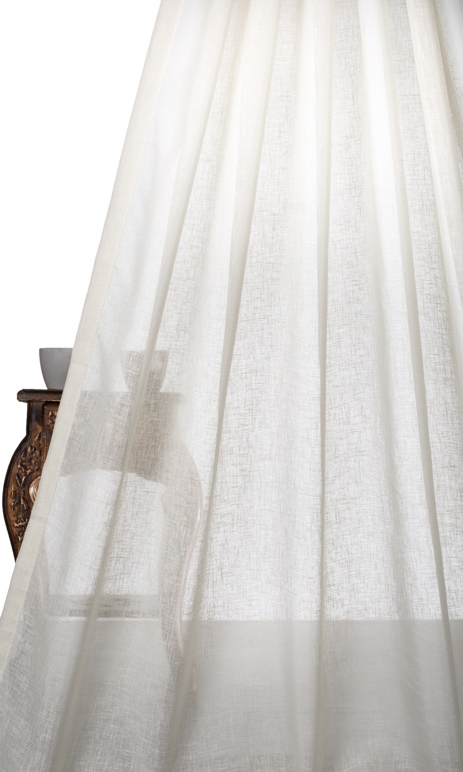 Sheer Curtains for Living, Bedroom, Kitchen, Bathroom (Cream/ Milky White)