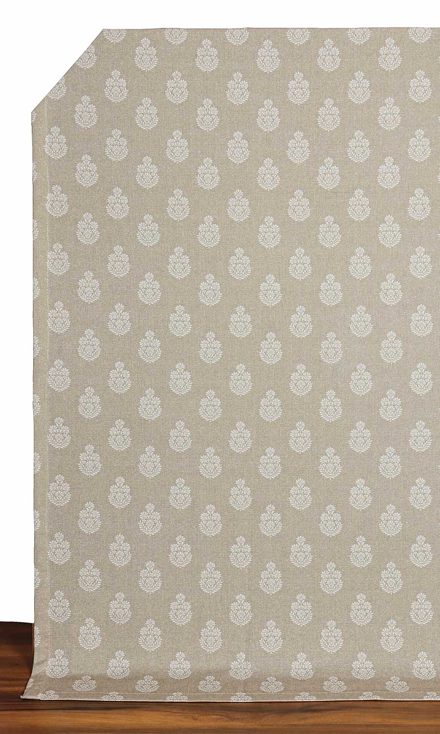 Floral Cotton Window Treatments Fabric Sample (Beige/ Grey)