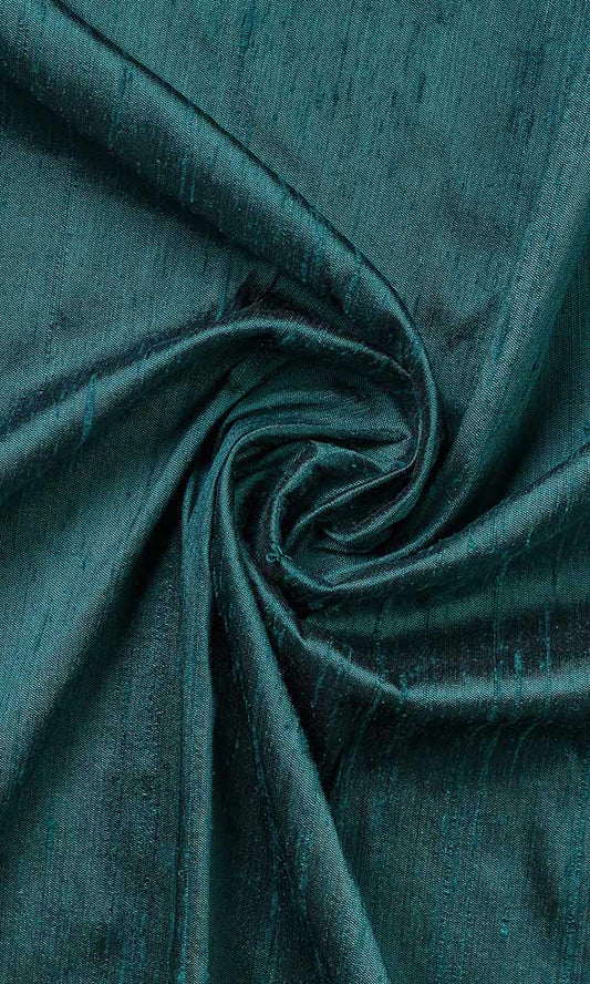 Teal Blue Dupioni Silk Curtains I Handstitched And Shipped For Free I Window Drapery