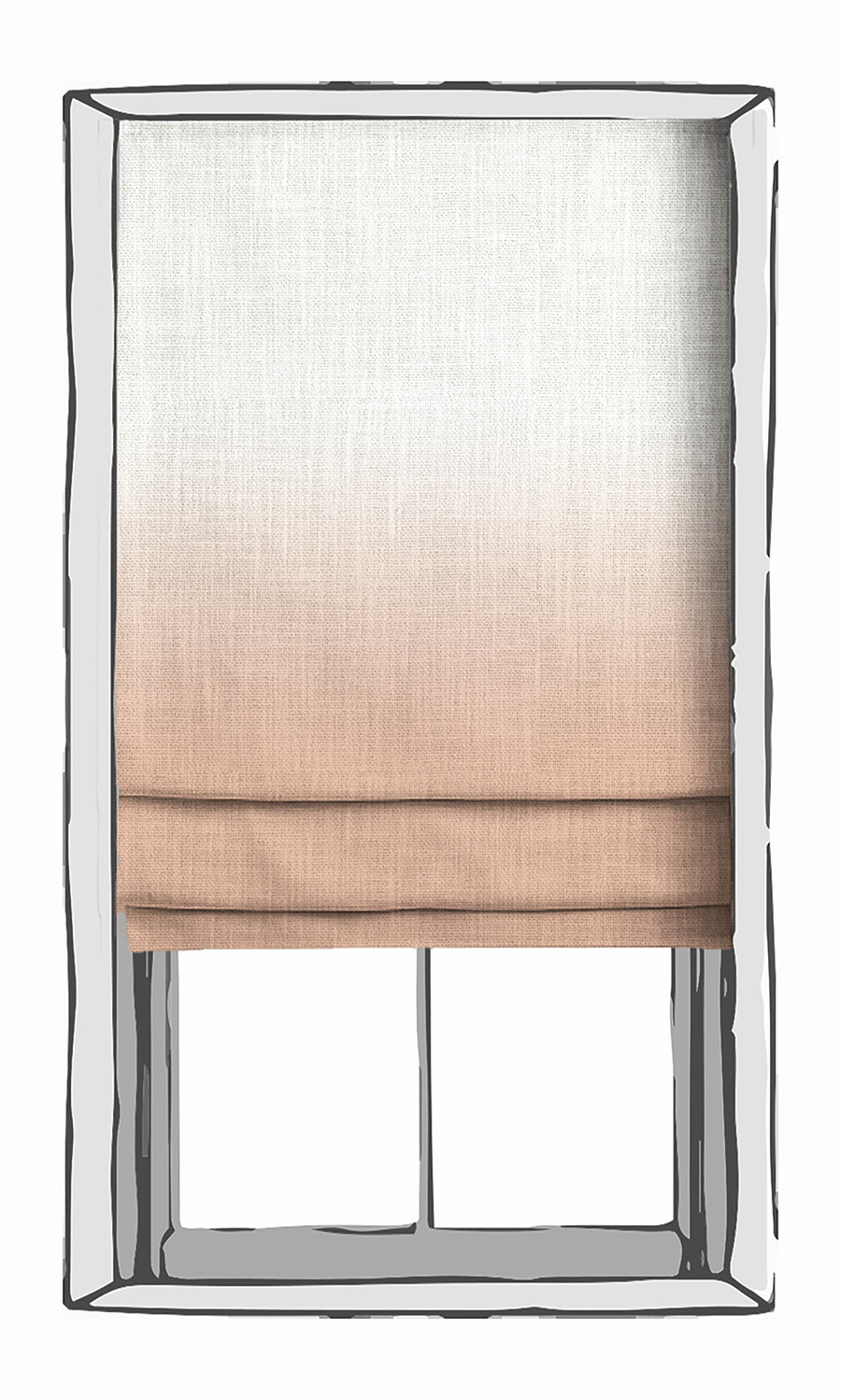 2-Tone Ombre Window Treatments Fabric Sample (Salmon)