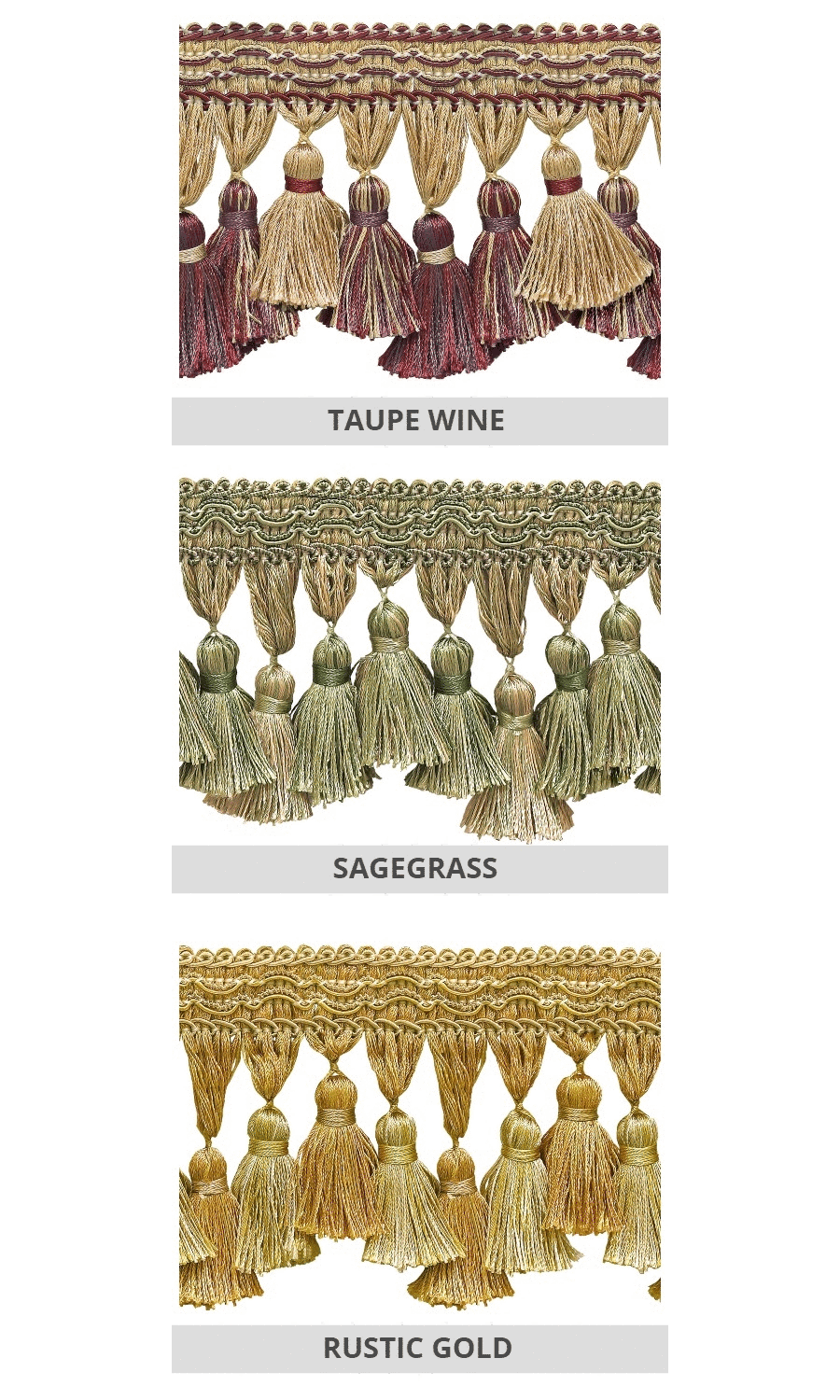 Drapery tassel trim border