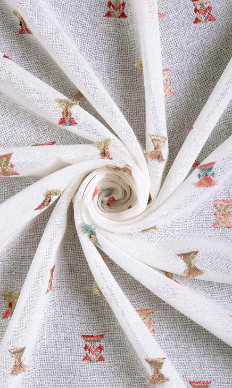 Semi Sheer Free Fabric Material Sample (Red/ Pink/ Beige/ Blue/ White)