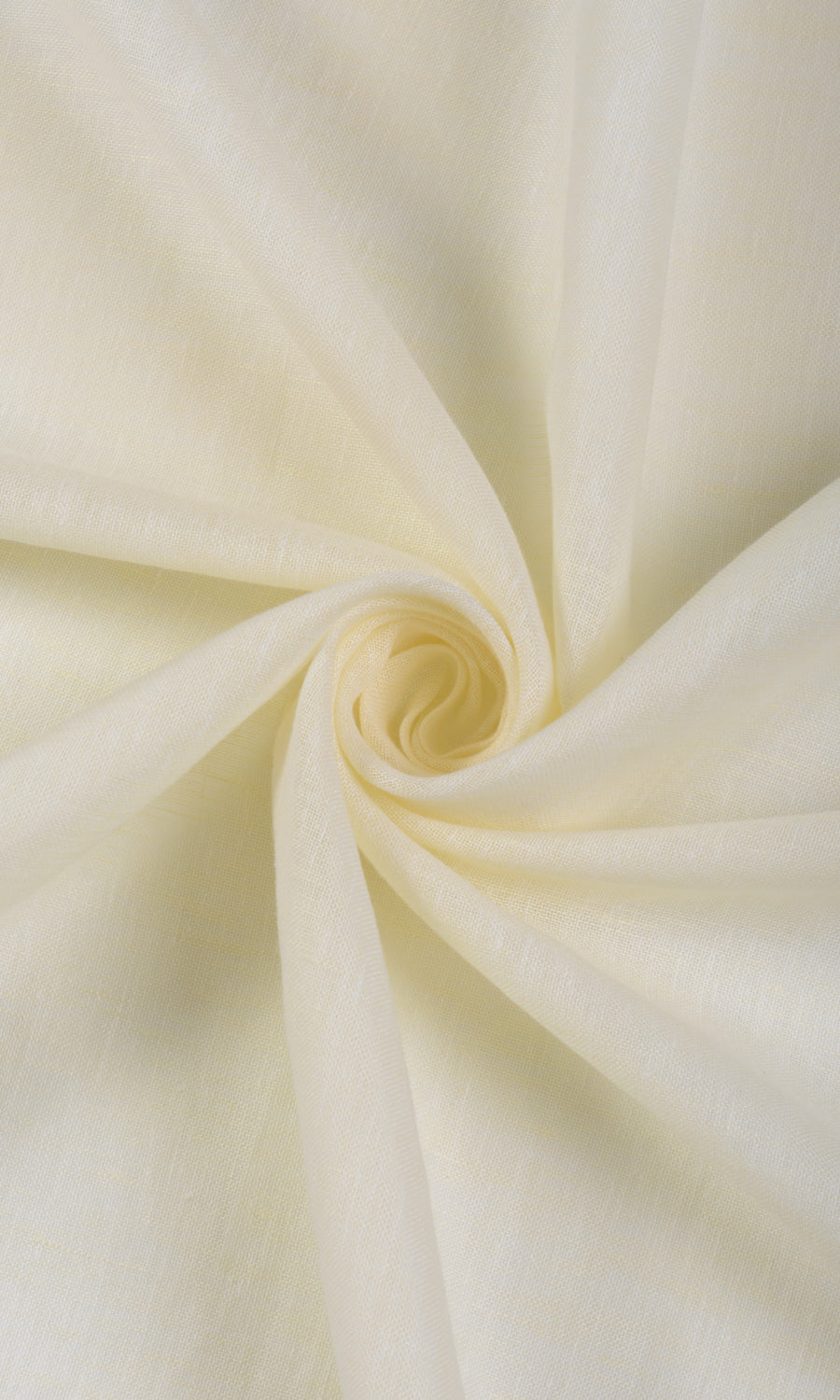 Linen Sheer Fabric By the Metre for Curtains & Drapes (Warm Ivory/ Pale Yellow)