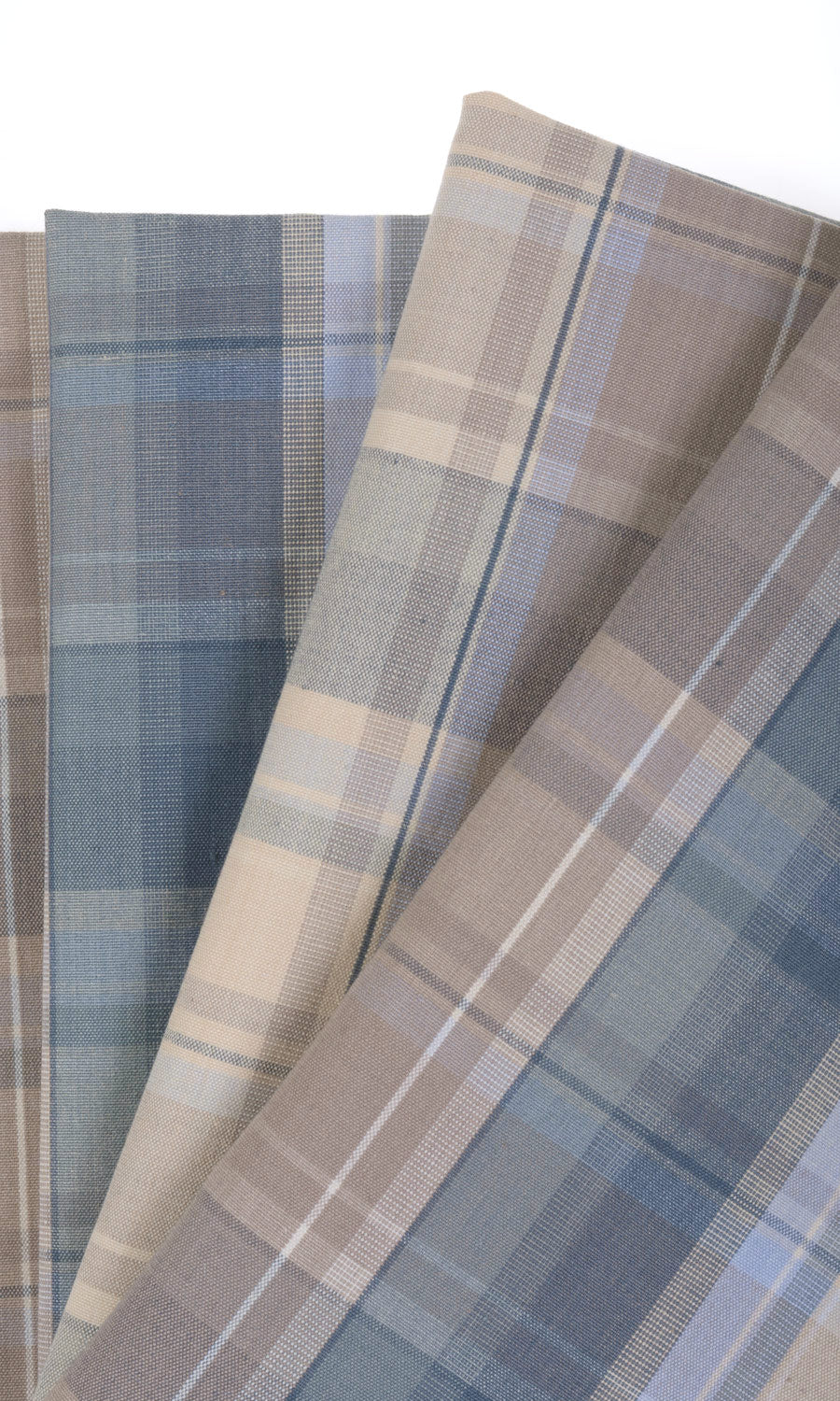 Cotton Curtain Panels for Living, Bedroom, Kitchen, Bathroom (Blue/ Brown)