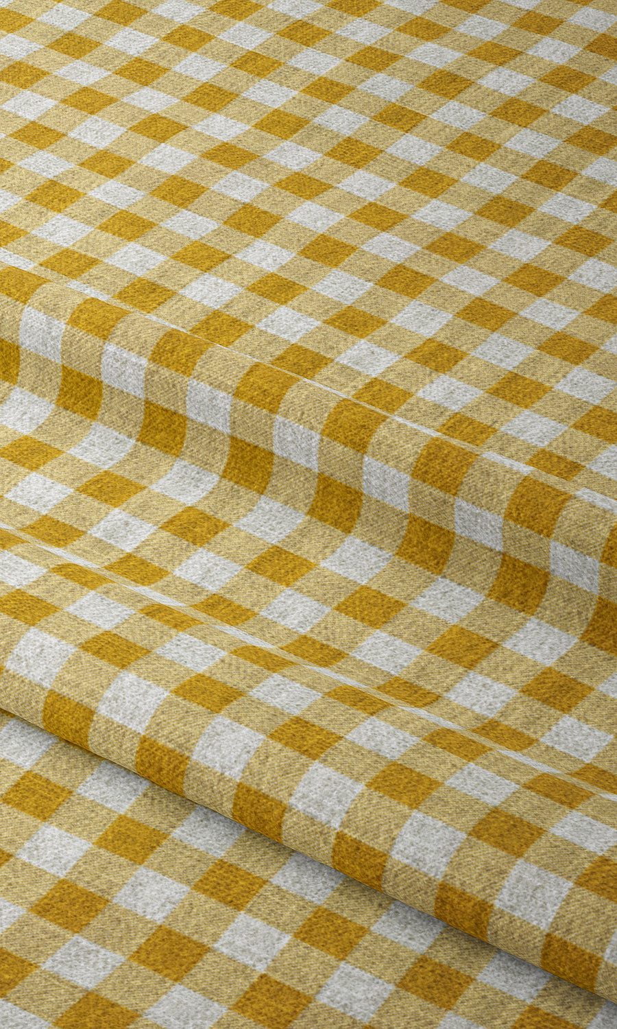 Checked Drapery for Living, Bedroom, Kitchen, Bathroom (Deep Yellow/ White)