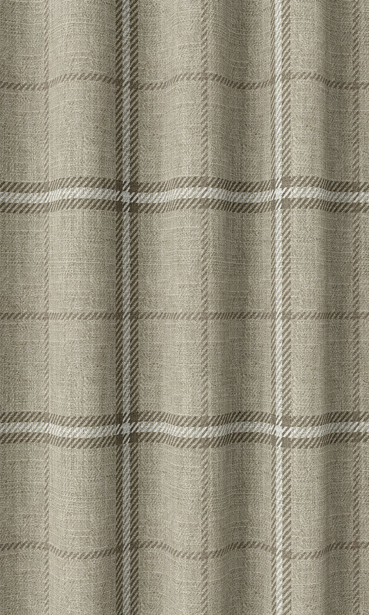 Checkered Drapes (Grey-Beige/ Brown)