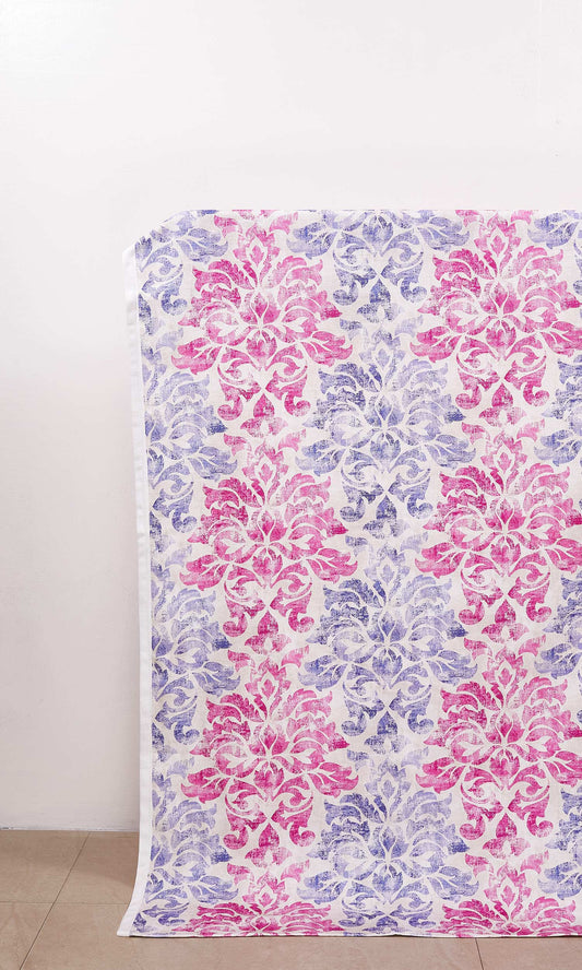 Fuchsia Pink/Amethyst Purple Printed Custom Curtains