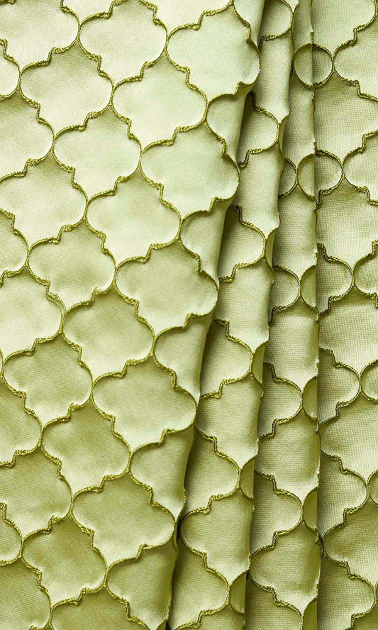 Bedroom Green Silk Custom Curtains