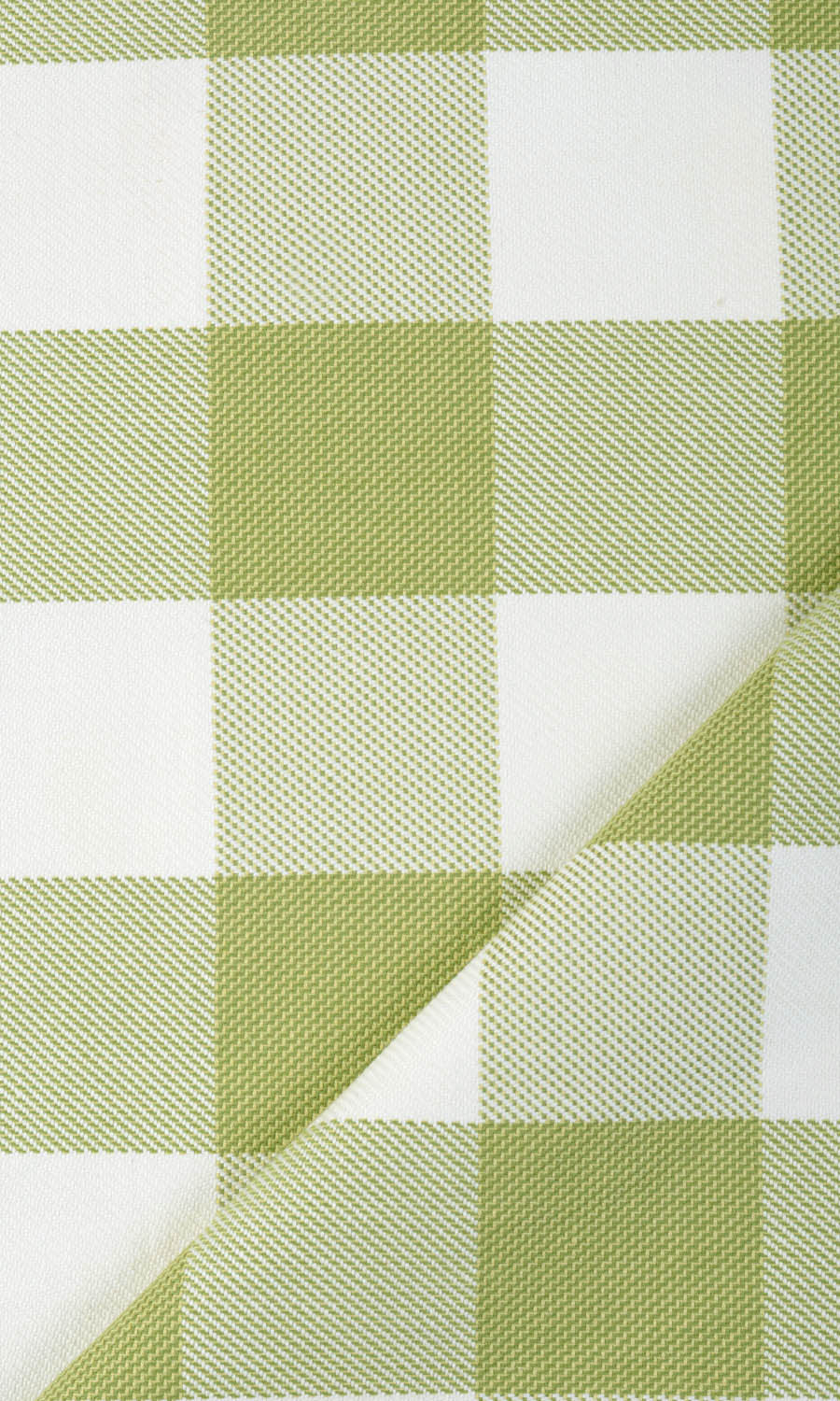 Buffalo Check Window Treatments Fabric Sample (Olive Green/ White)