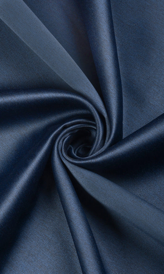 Blue Textured Room Darkening Blackout Drapes Image