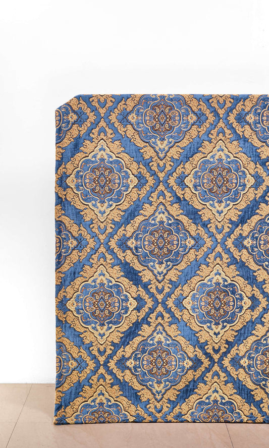 Damask Velvet Drapery (Beige/ Brown/ Blue)