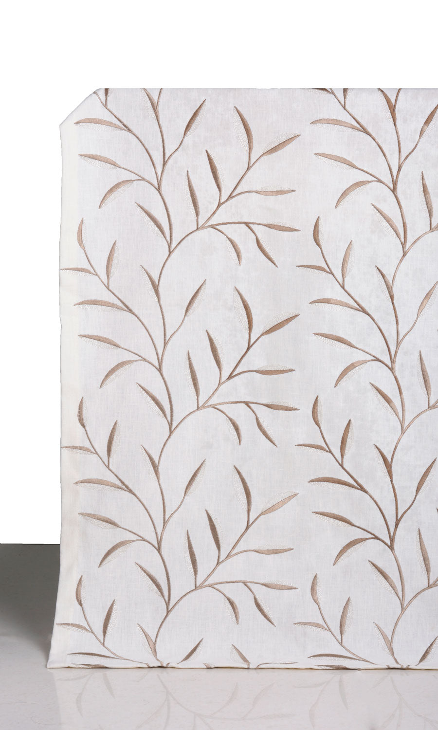 Floral Embroidery Curtain Panels for Living, Bedroom, Kitchen, Bathroom (Cream)