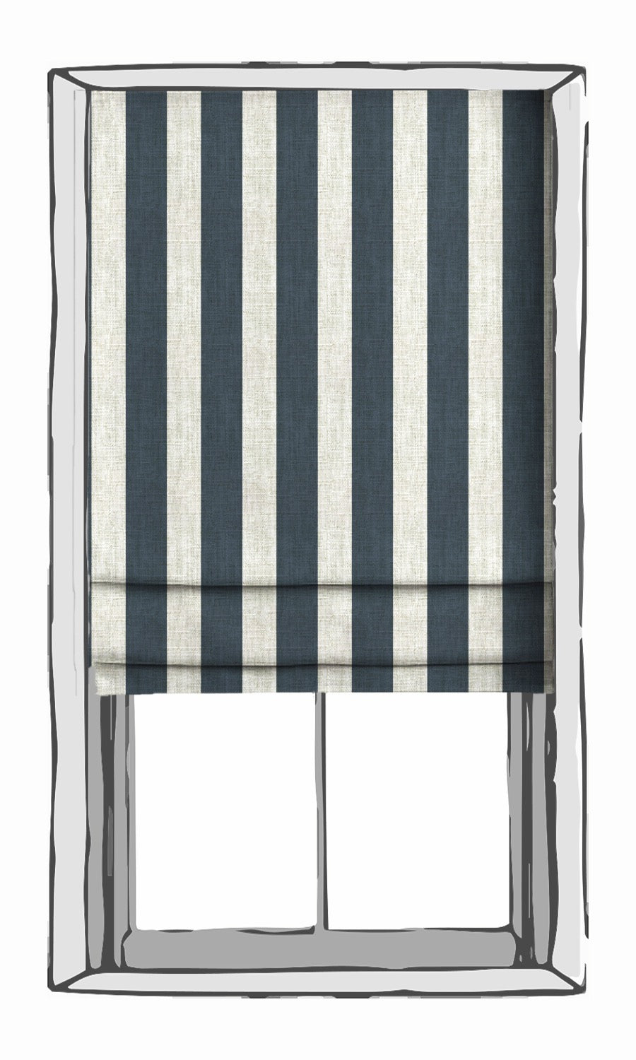 Modern Striped Print Home Textile Fabric Material By the Metre (Slate Grey)