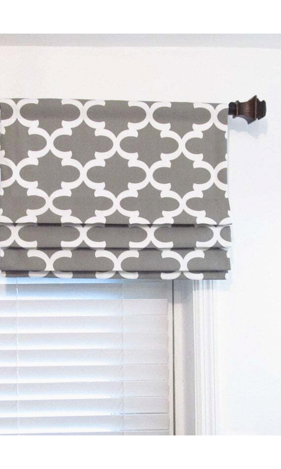 Rod pocket faux roman shade valance for windows