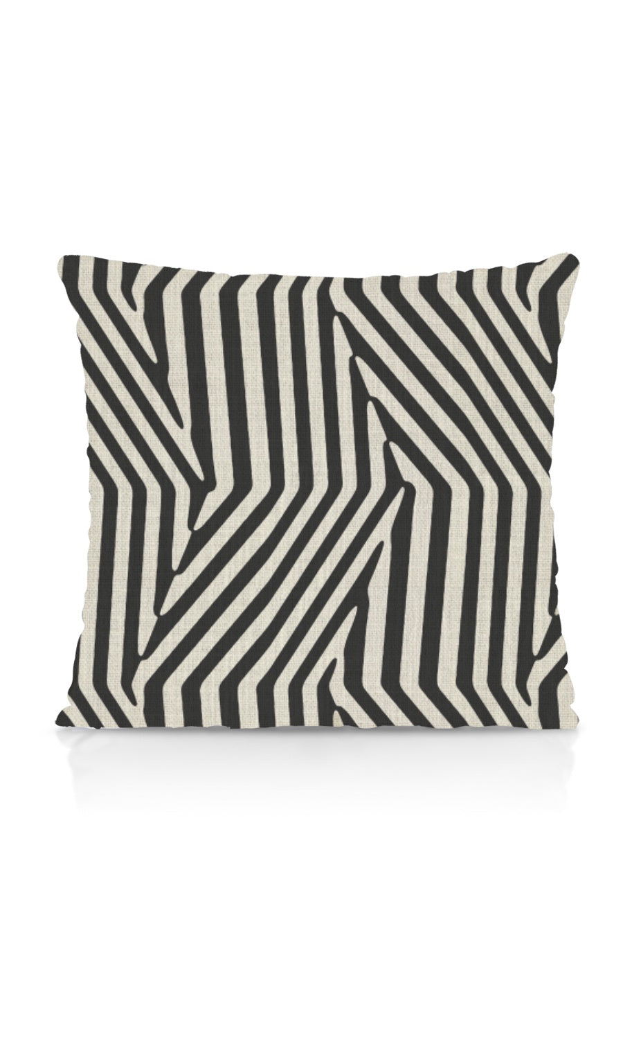 Geo Print Pinch Pleat, Rod Pocket, Eyelet Curtains (Black/ Ivory)