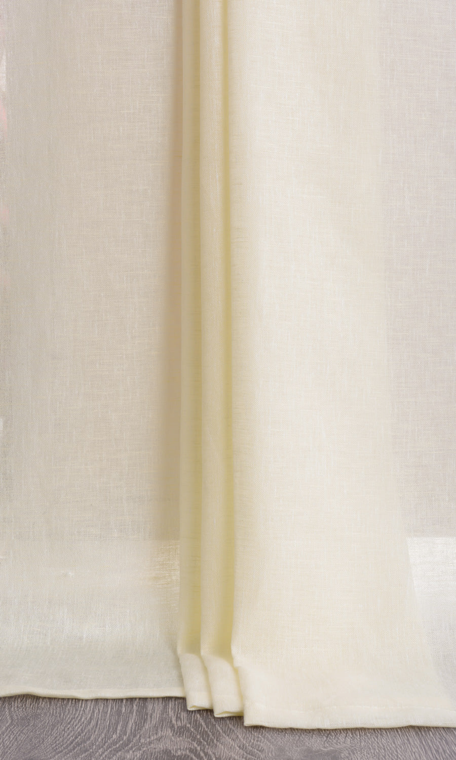 Linen Sheer Home Textile Fabric Material By the Metre (Warm Ivory/ Pale Yellow)