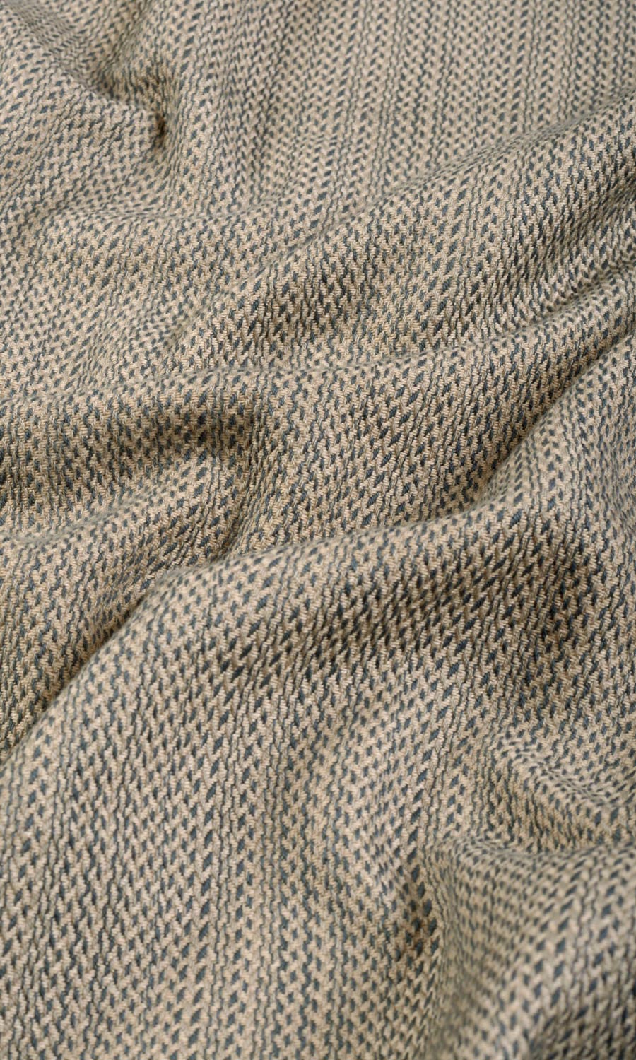 Cotton Fabric Material By the Metre (Blue/ Beige)