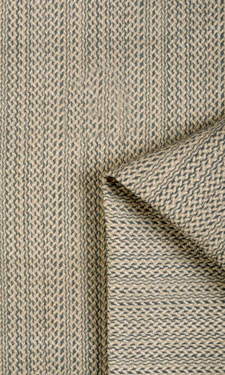 Cotton Window Treatments Fabric By the Metre (Blue/ Beige)