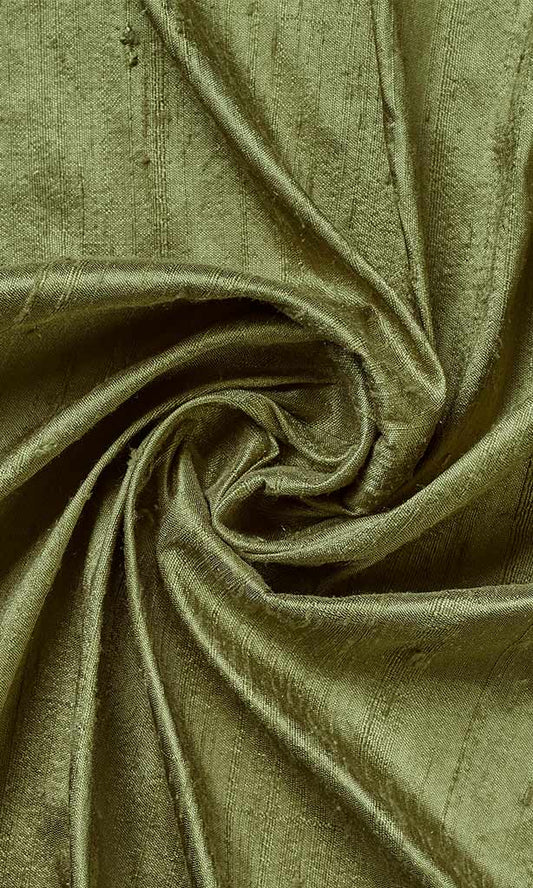 Dupioni Silk Home Décor Fabric Sample (Moss Green)