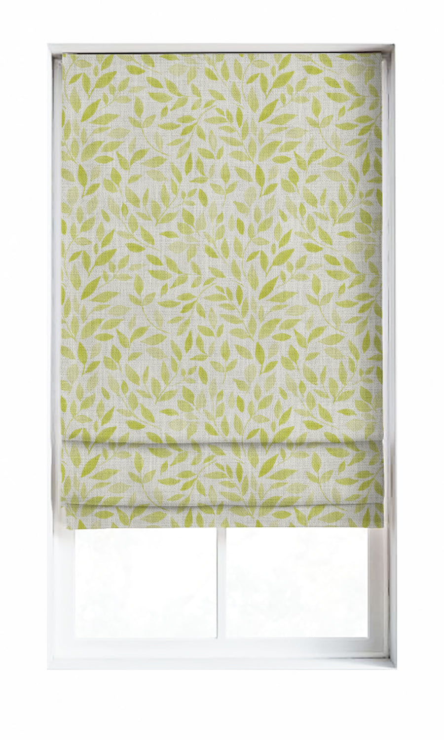 Botanical Print Window Treatments Fabric By the Metre (White/ Green)