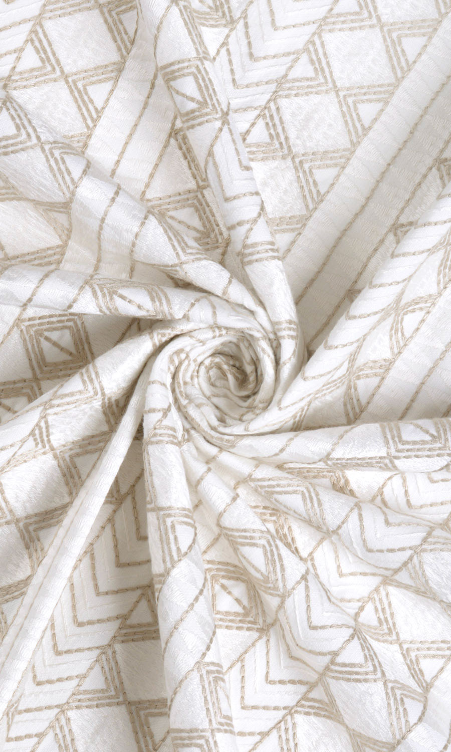 Ikat Textured Made-to-Measure Curtains (white/ Beige)