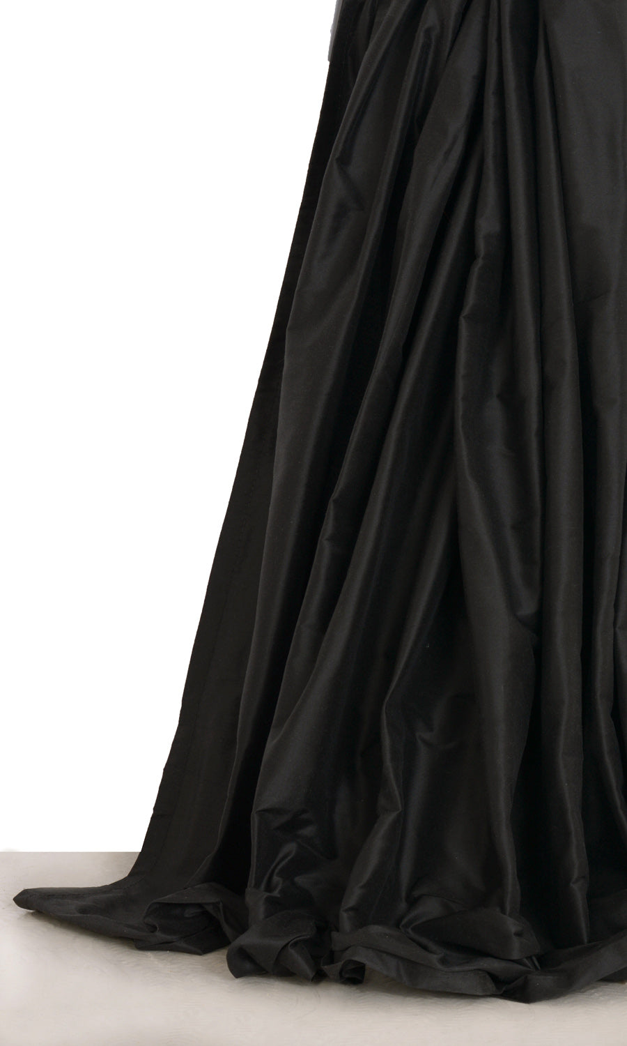 Shantung Silk Curtain Panels for Living, Bedroom, Kitchen, Bathroom (Black)