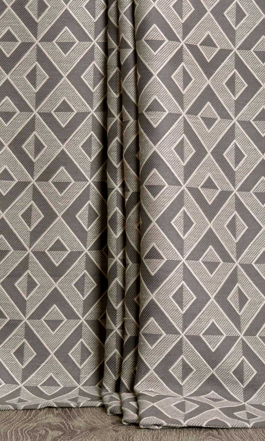 Geometric Window Treatments Fabric By the Metre (Charcoal Grey)