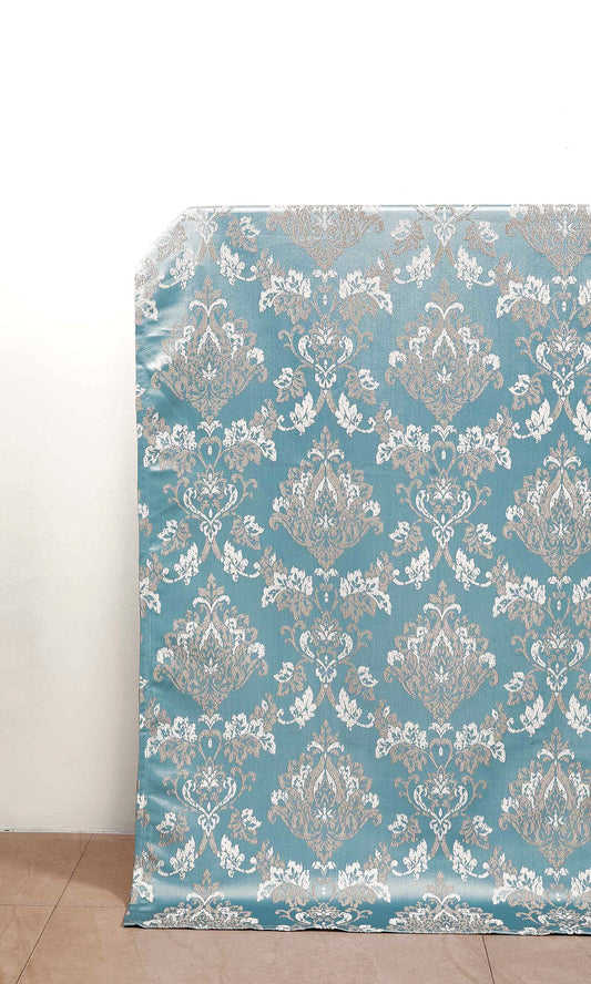 Blue Patterned Custom Curtains