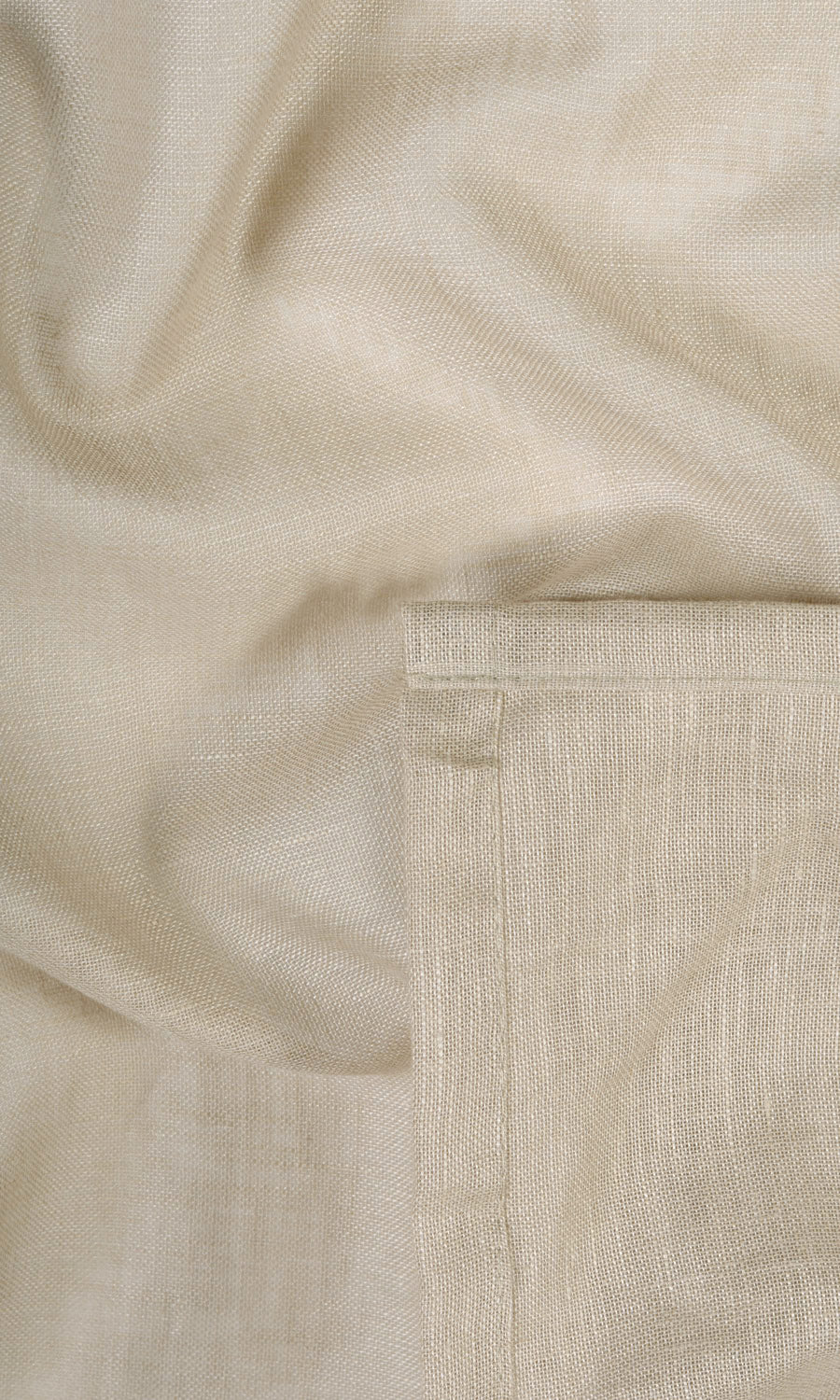 Linen Blend Sheer Fabric By the Metre for Curtains & Drapes (Beige)