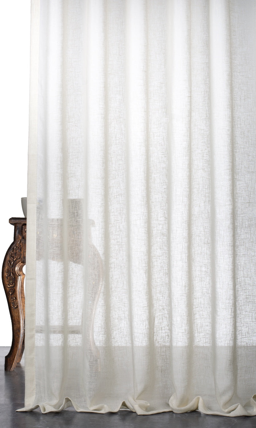 Sheer Curtains / Drapes / Window Drapery Panels (Cream/ Milky White)