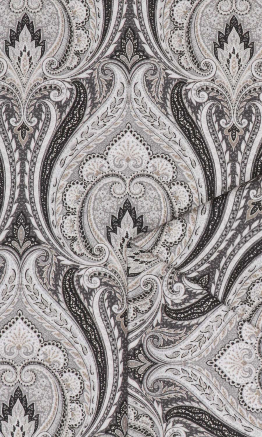 Floral Damask Drapery (Grey/ Charcoal) Extra Long Short Wide