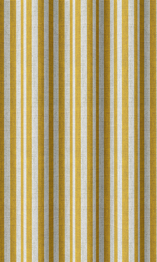 Modern Striped Printed Drapes (Yellow / White)