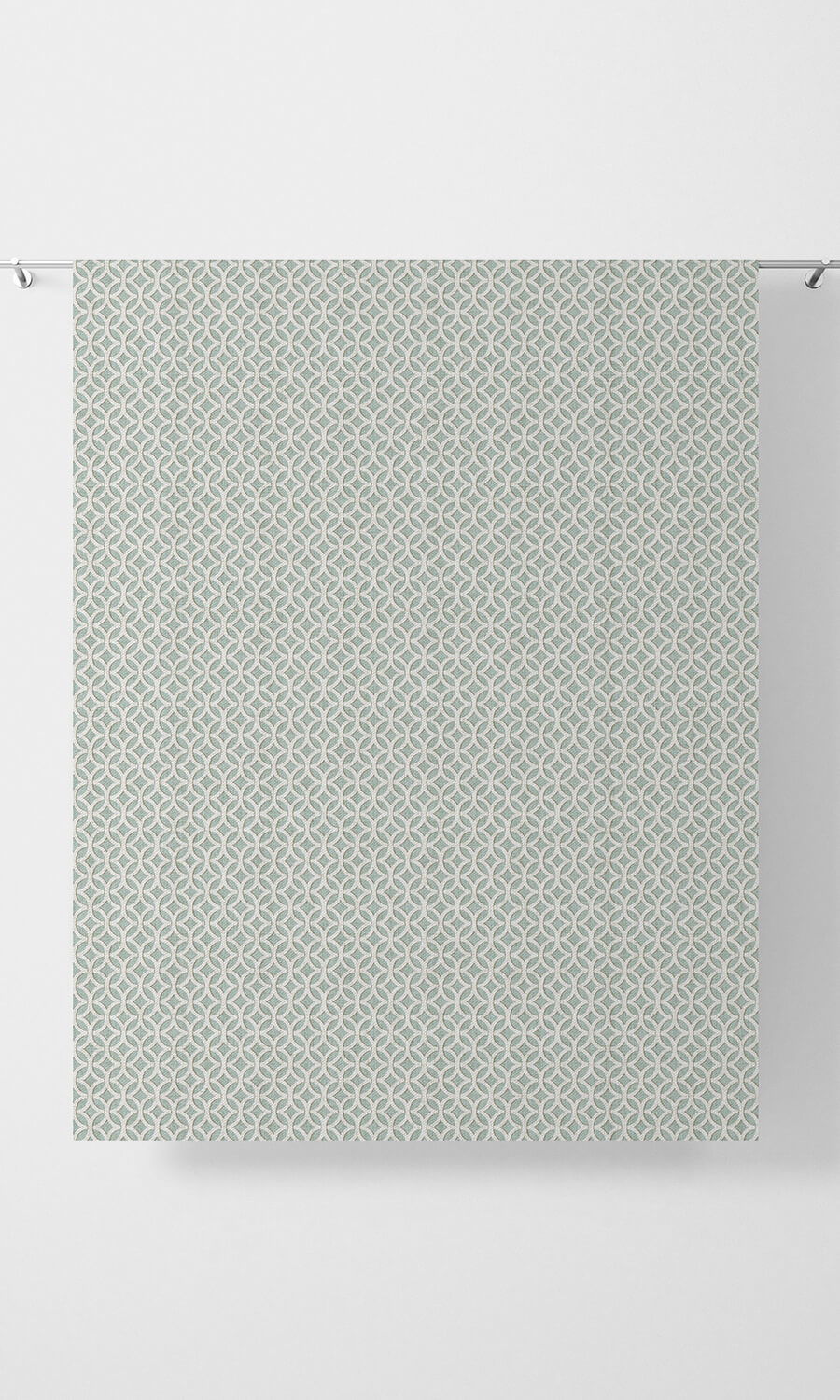Geometric Print Drapes (Aqua Blue/ White) Extra Long Short Wide