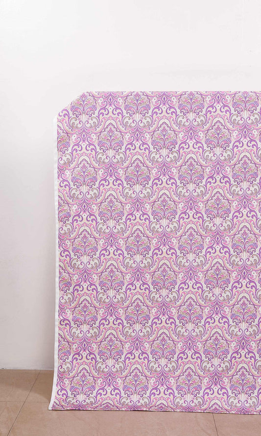 Pink/Purple Paisley Print Custom Curtains