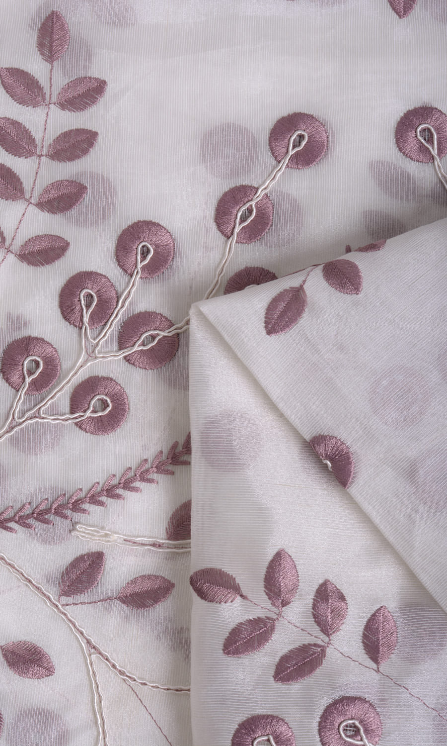 Nature Inspired Free Fabric Material Sample (White/ Pink)