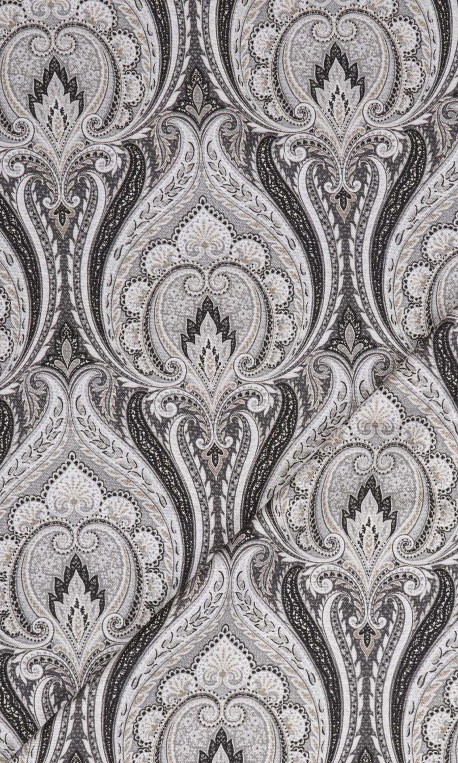 Floral Damask Curtains / Drapes / Window Drapery Panels (Grey/ Charcoal)
