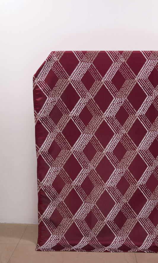 Geometric Patterned  Curtains (Red)