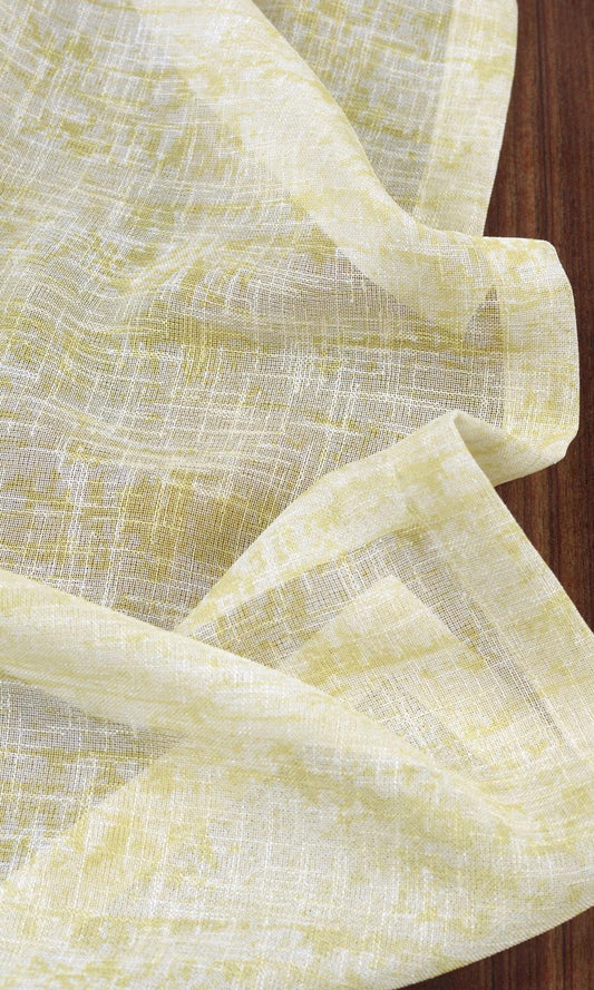 Yellow textured sheer curtain panels for custom home decor