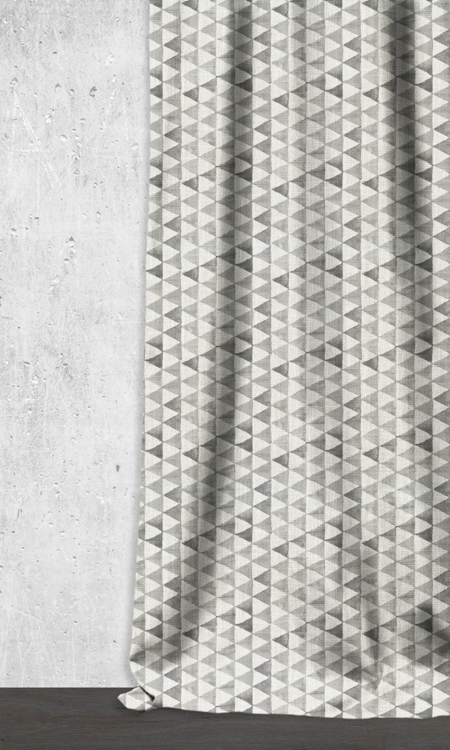 Triagonal Print Home Décor Fabric Sample (Eggshell White/ Grey)