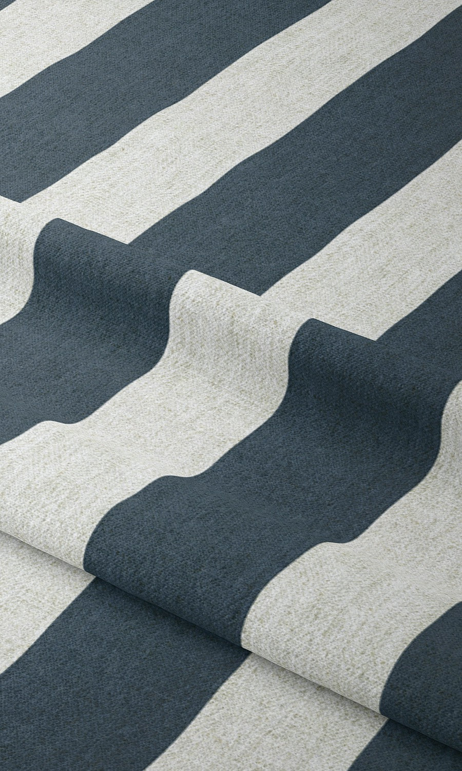 Modern Striped Print Fabric Material By the Metre (Slate Grey)